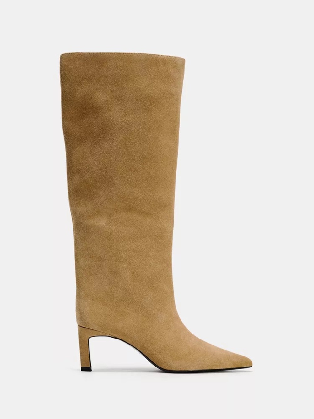 Split Leather Suede Knee-High Boot
